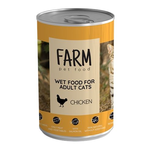 FARM ALIMENTATION HUMIDE POUR CHAT AU POULET, 360G