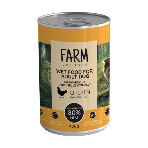 FARM wet dog food chicken, 400g