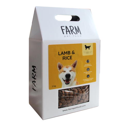 FARM CROQUETTES POUR CHIENS ADULTES, AGNEAU ET RIZ 2 KG
