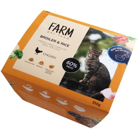 FARM REPAS COMPLET LYOPHILISÉ POUR CHATS POULET & RIZ, 1KG