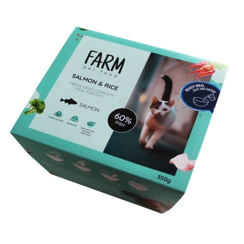 FARM REPAS COMPLET LYOPHILISÉ POUR CHATS SAUMON & RIZ, 1KG