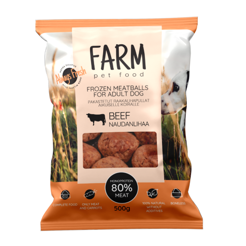 FARM BOULETTES DE VIANDE DE BOEUF, 500G
