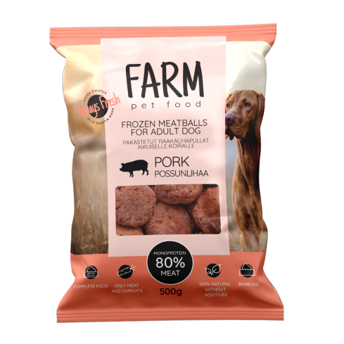 FARM BOULETTES DE VIANDE DE PORC, 500G