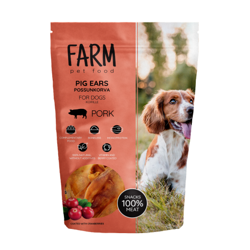 FARM SNACK POUR CHIEN OREILLES DE PORC, 120G